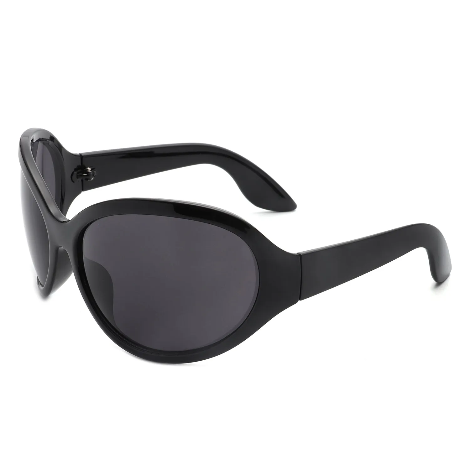 Quinlan - Oversized Round Wraparound Women's Sunglasses