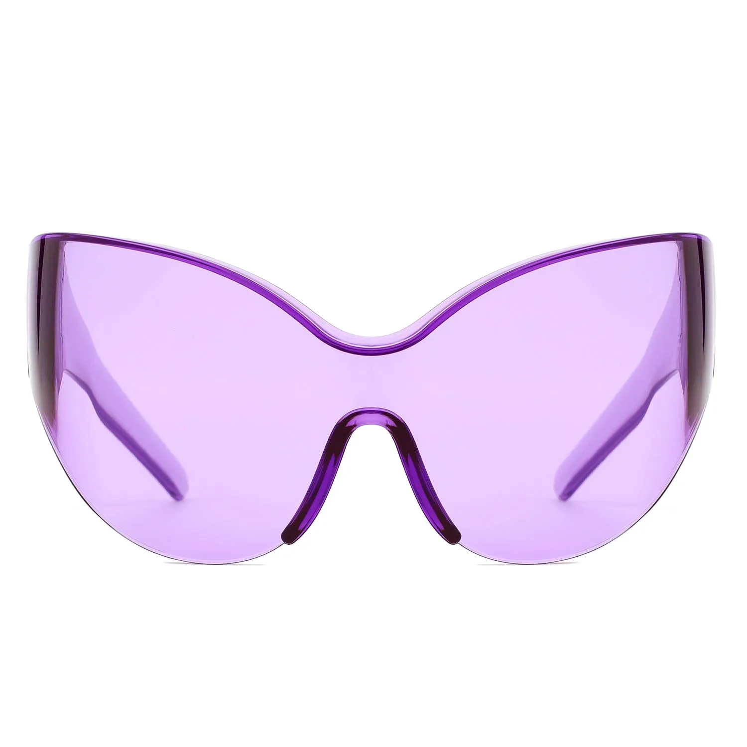 Quirk - Futuristic Oversized Shield Wrap Around Tinted Sunglasses