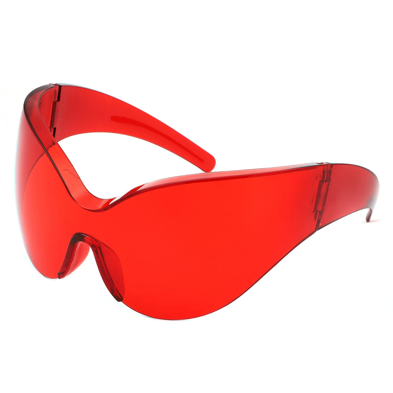 Quirk - Futuristic Oversized Shield Wrap Around Tinted Sunglasses