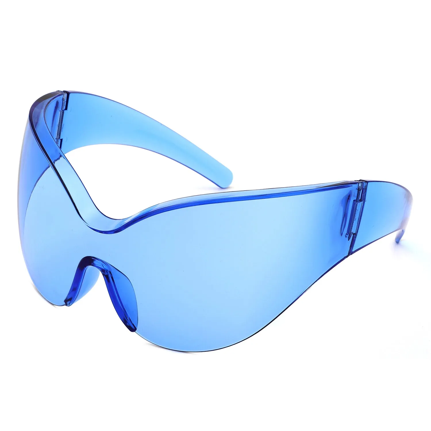 Quirk - Futuristic Oversized Shield Wrap Around Tinted Sunglasses