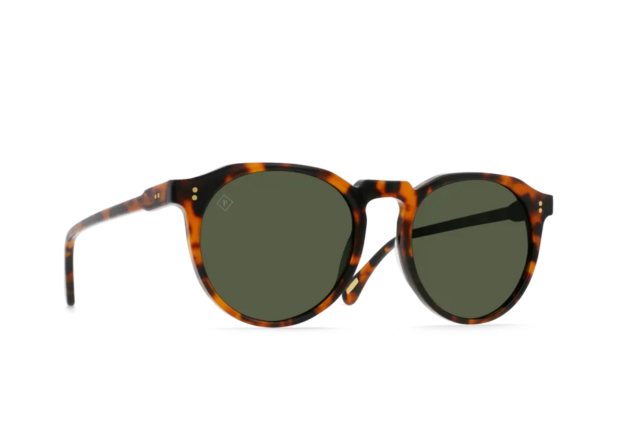 Raen Remmy Unisex Retro Round Sunglasses - Huru/Green Polarized