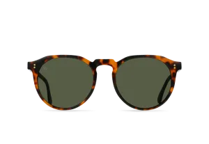 Raen Remmy Unisex Retro Round Sunglasses - Huru/Green Polarized