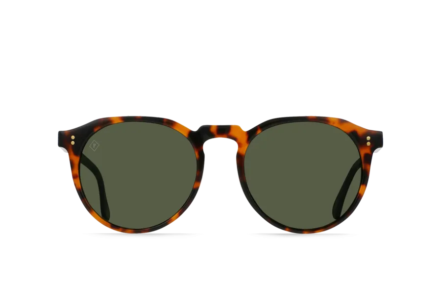 Raen Remmy Unisex Retro Round Sunglasses - Huru/Green Polarized