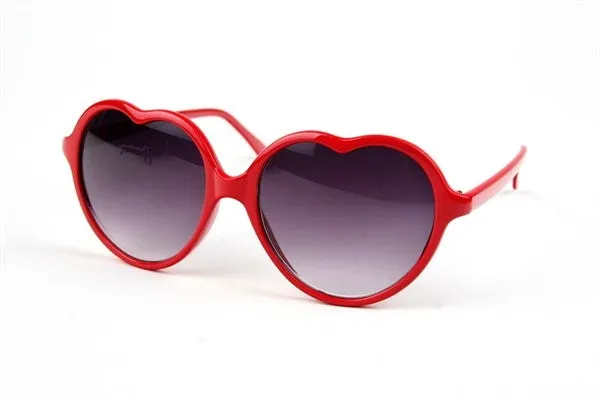 Red Rounded Heart Sunglasses