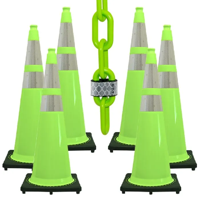 Reflective Traffic Cone and Chain Kit