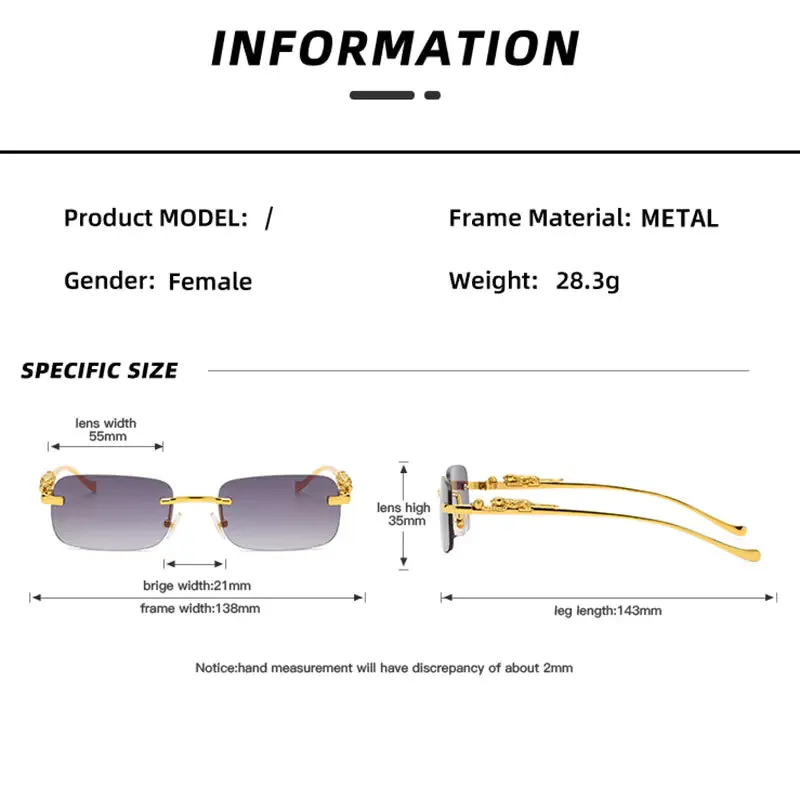 Rimless Square Sunglasses