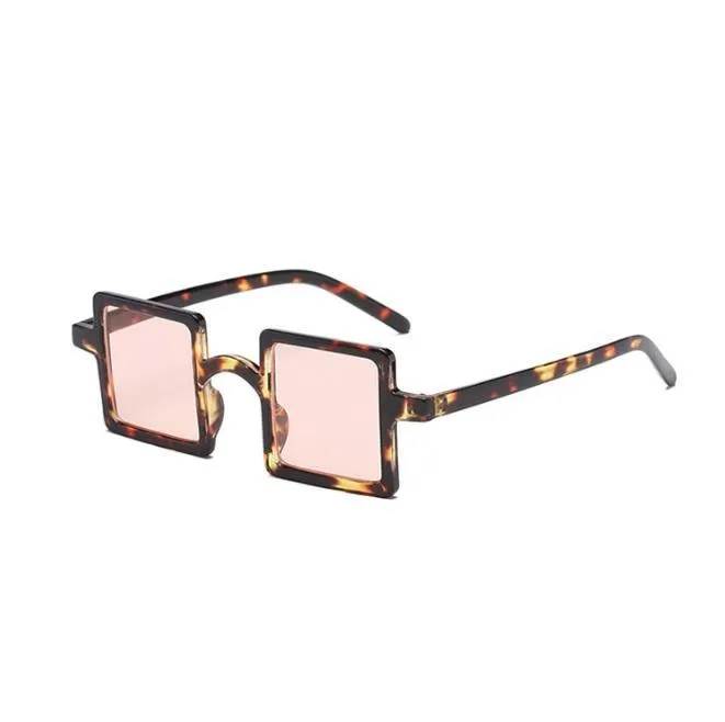 Square Shape Plastic Frame Colorful Sunglasses