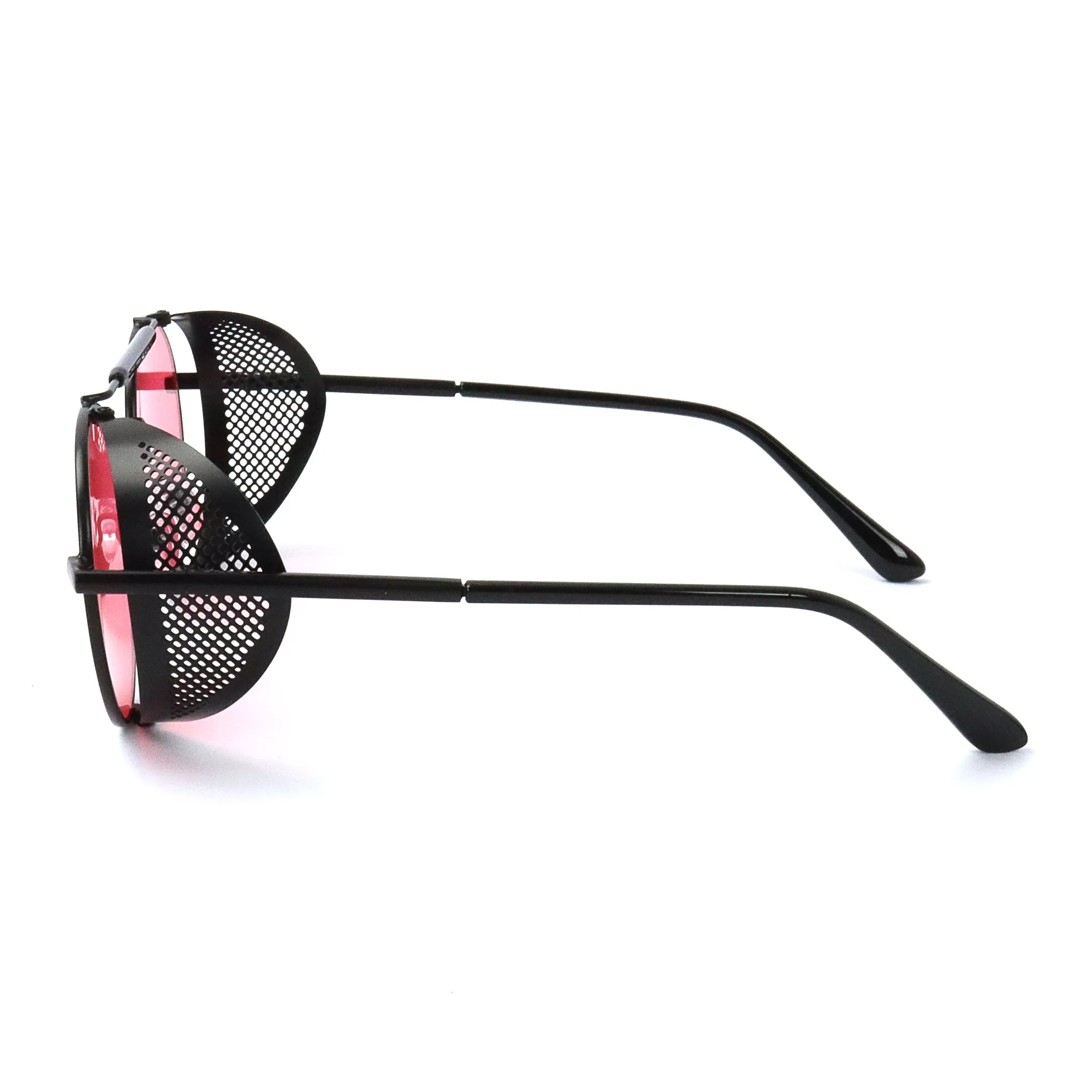 Steampunk Metal Sunglasses - Red