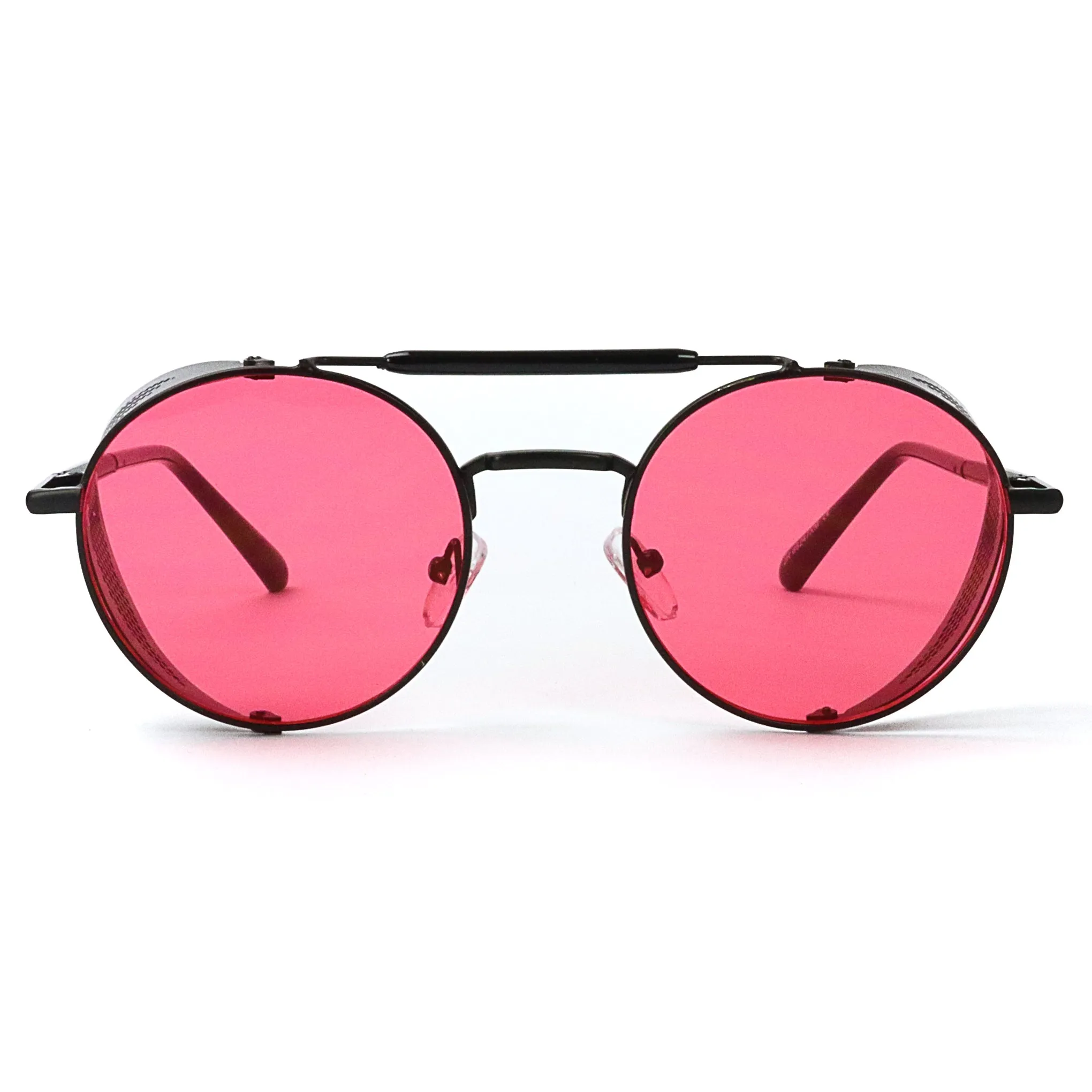 Steampunk Metal Sunglasses - Red