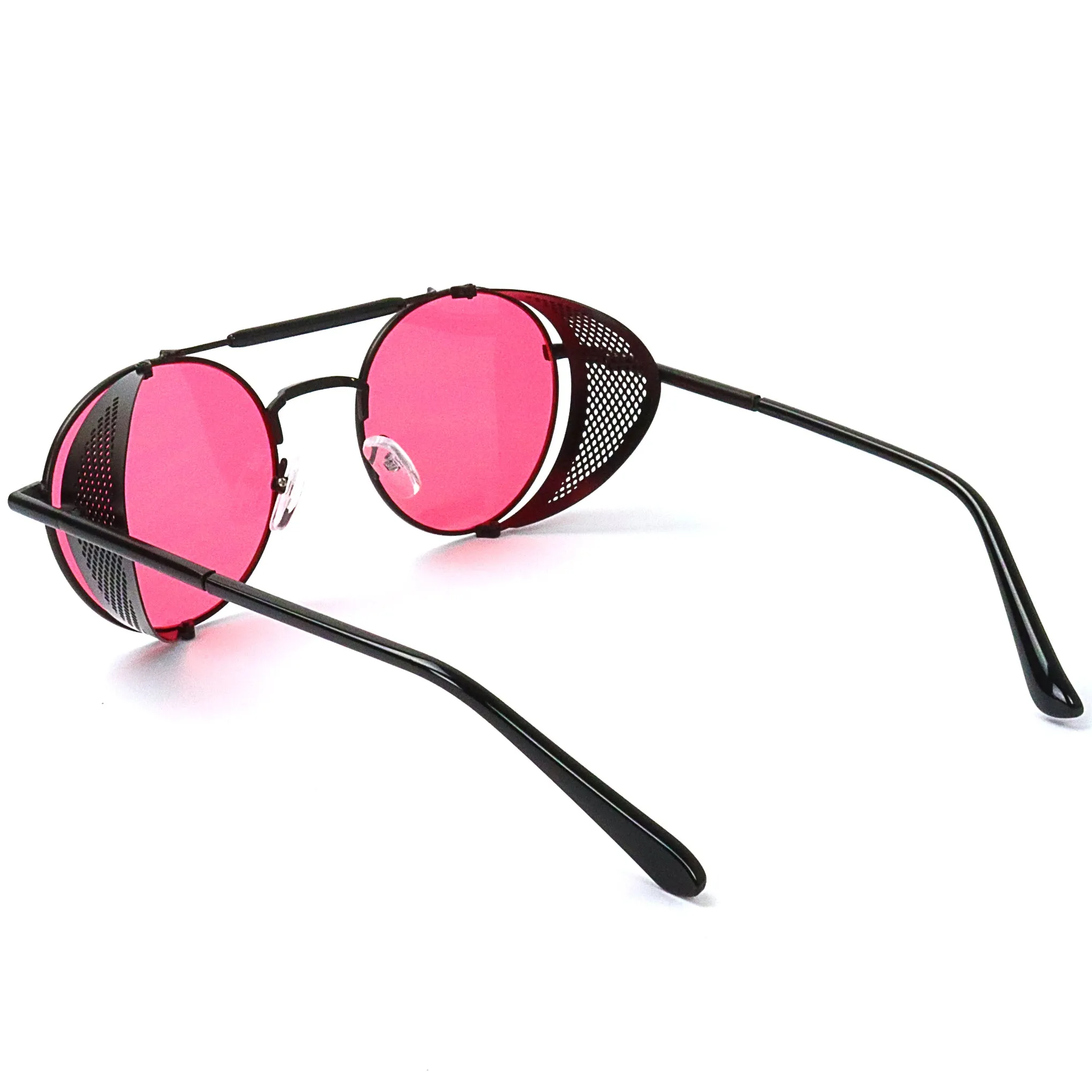 Steampunk Metal Sunglasses - Red