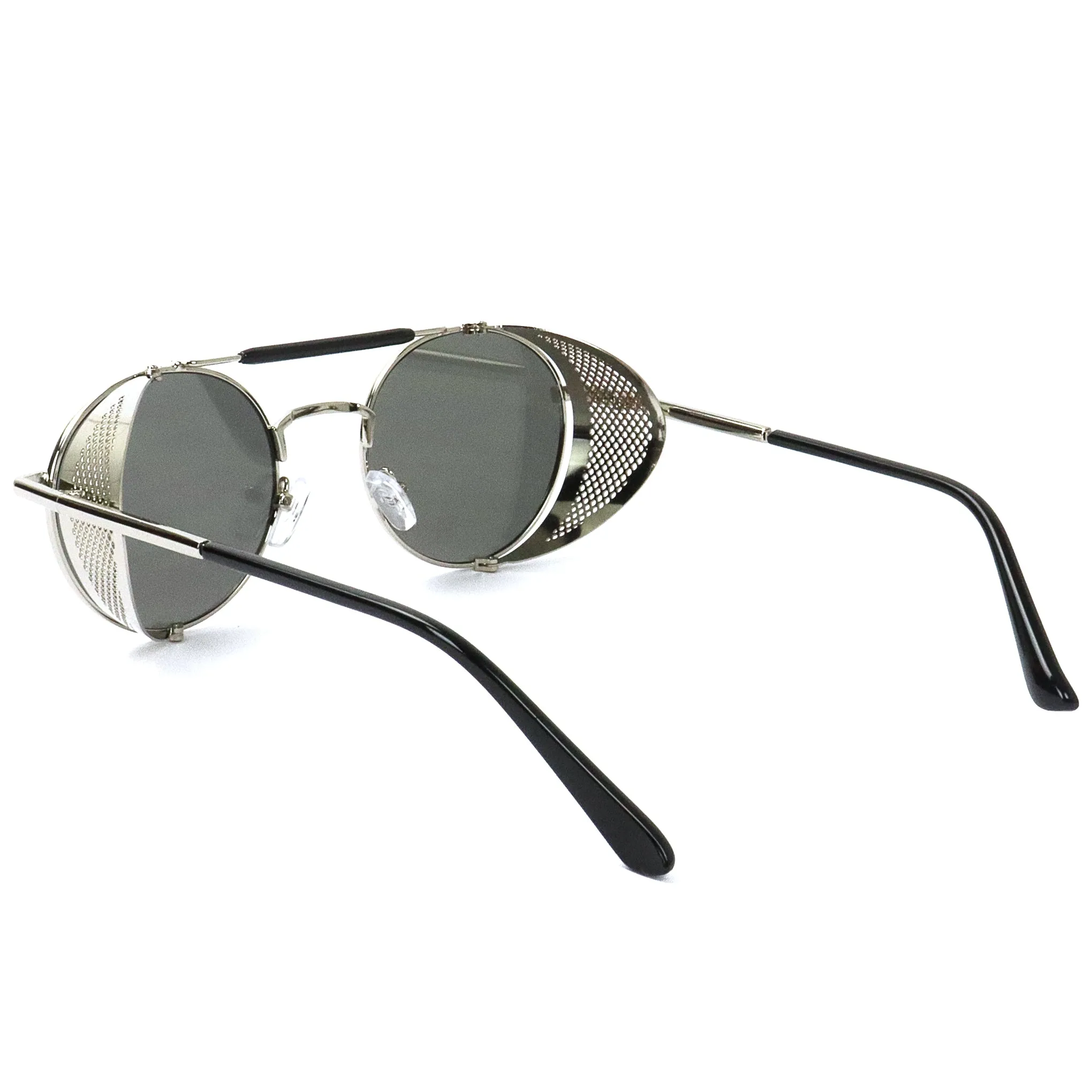 Steampunk Metal Sunglasses - Silver