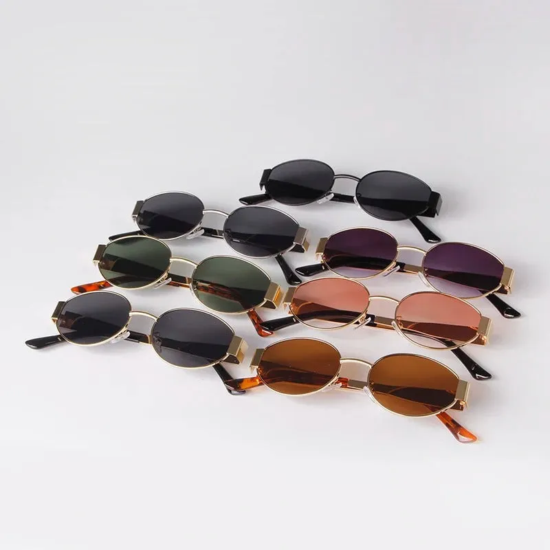 Stylish Metal Frame with Colored Lens Sunglasses