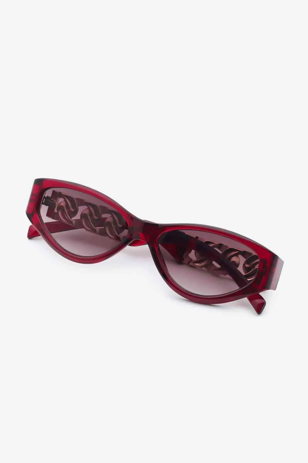 TEEK - Flat Side Chain Temple Cat Eye Sunglasses