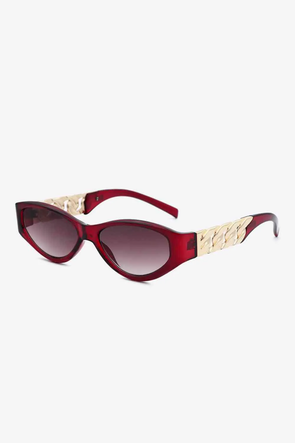 TEEK - Flat Side Chain Temple Cat Eye Sunglasses