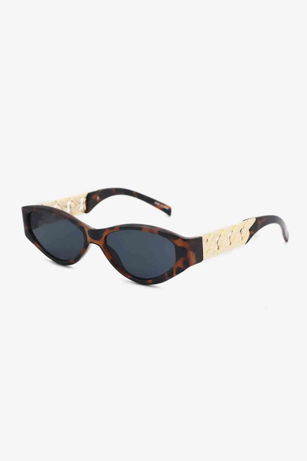 TEEK - Flat Side Chain Temple Cat Eye Sunglasses