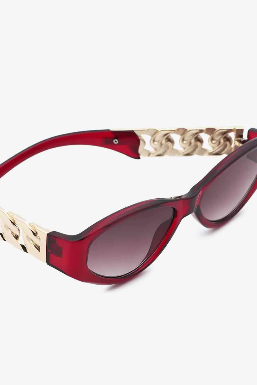 TEEK - Flat Side Chain Temple Cat Eye Sunglasses