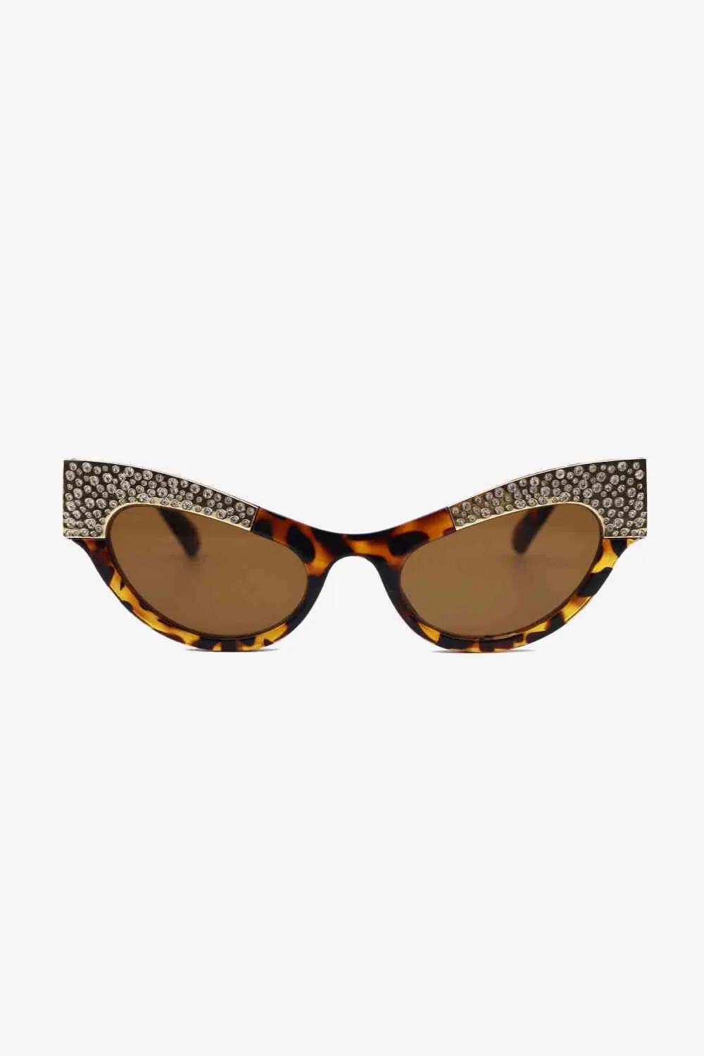 TEEK - Regal Rhinestone Trim Cat-Eye Sunglasses