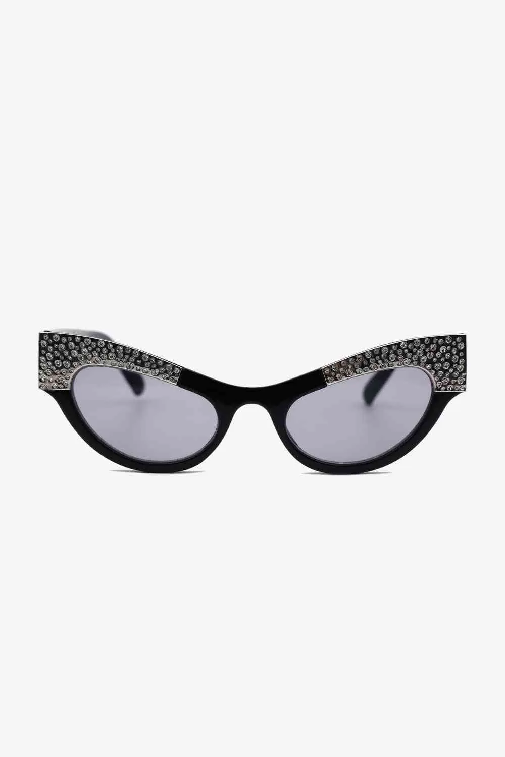 TEEK - Regal Rhinestone Trim Cat-Eye Sunglasses