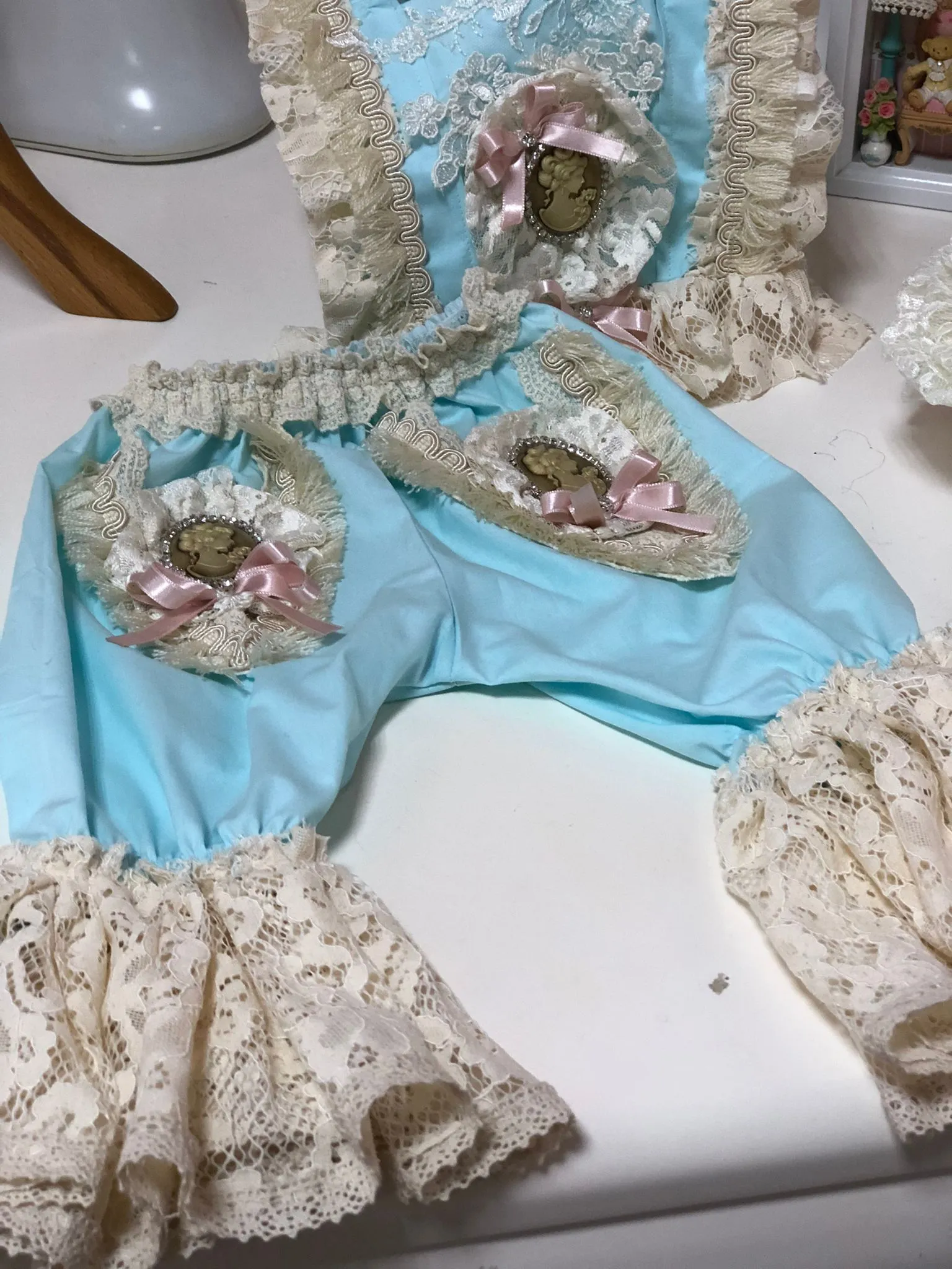 The Blue Cameo Bloomer Set