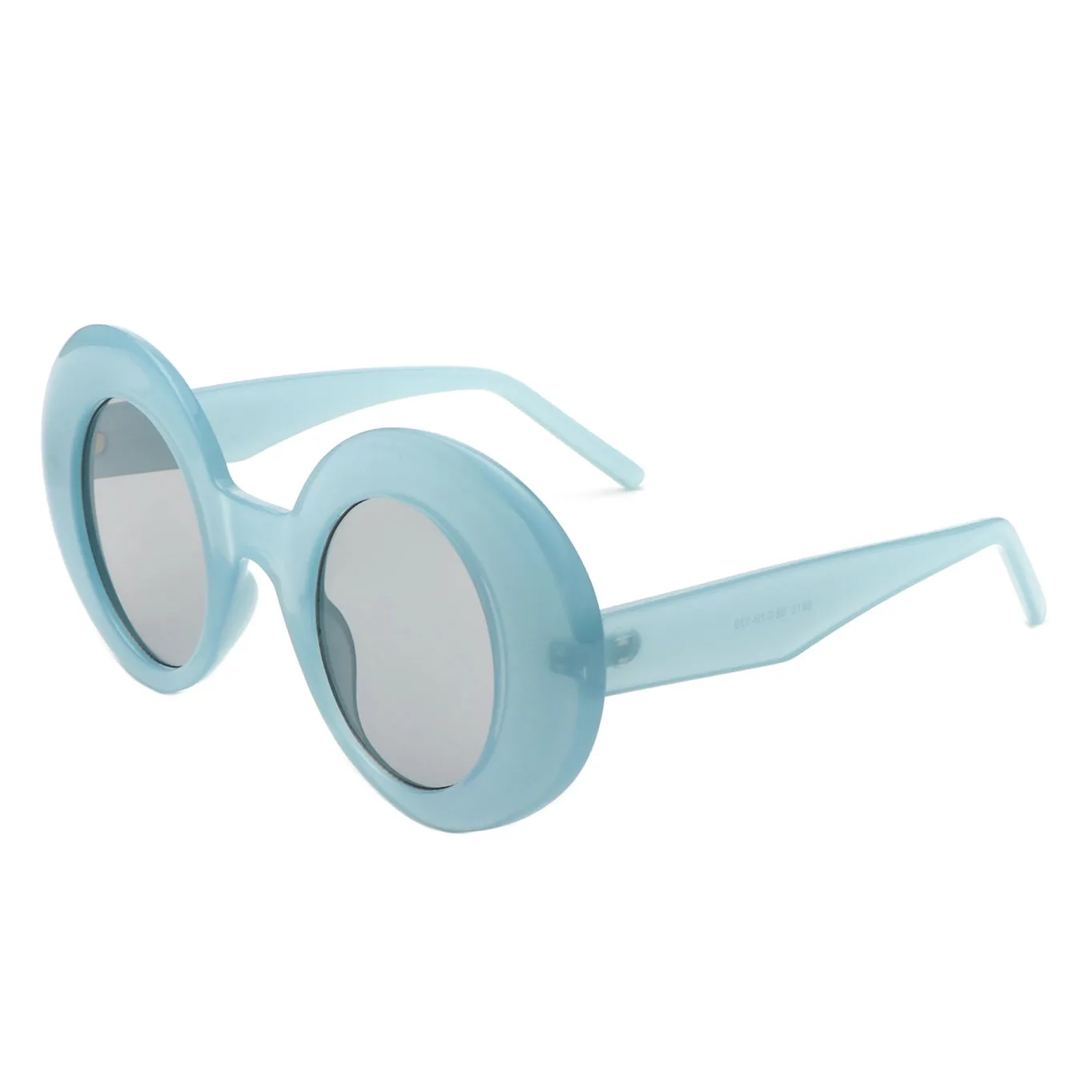 Thick Frame Round Sunglasses - Blue