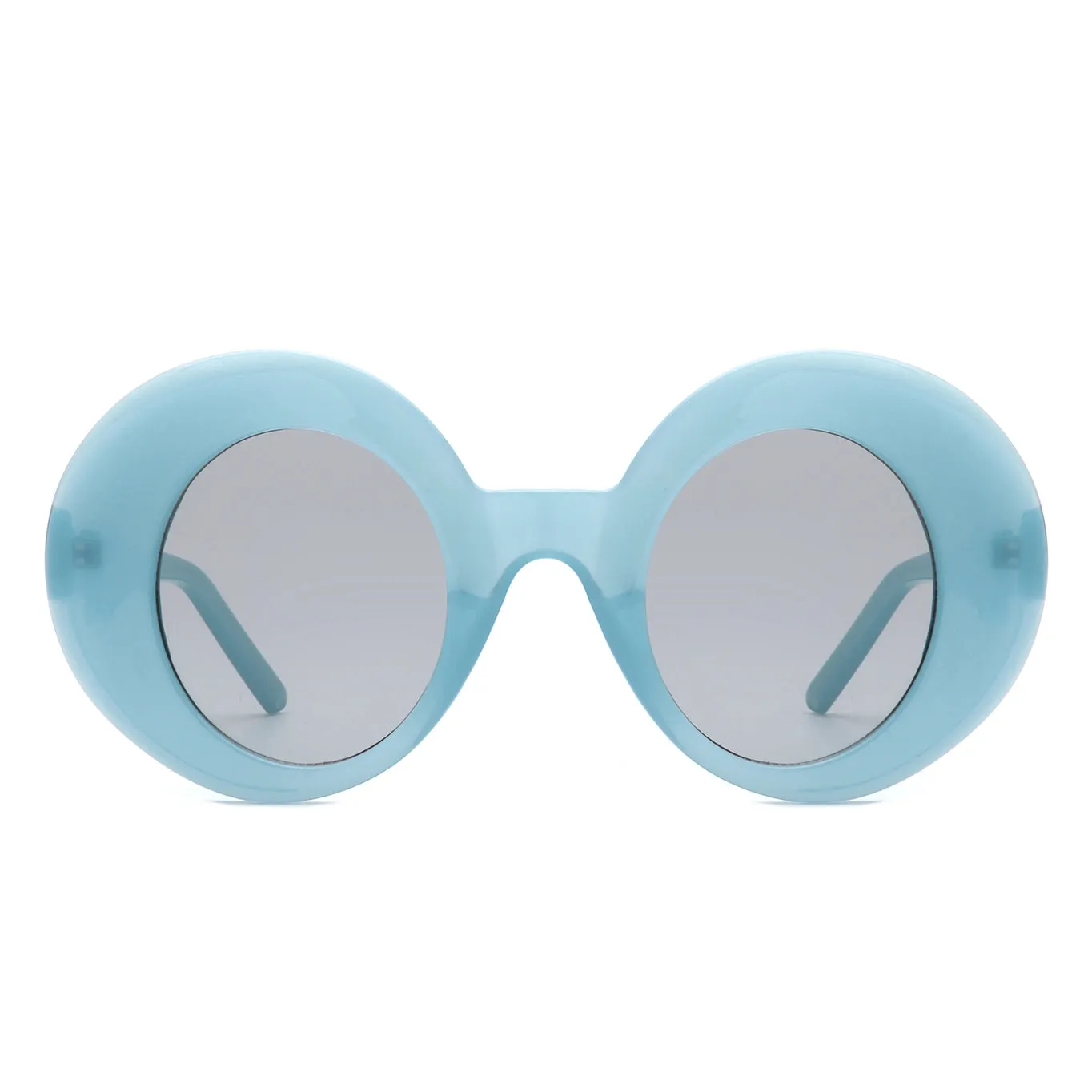 Thick Frame Round Sunglasses - Blue