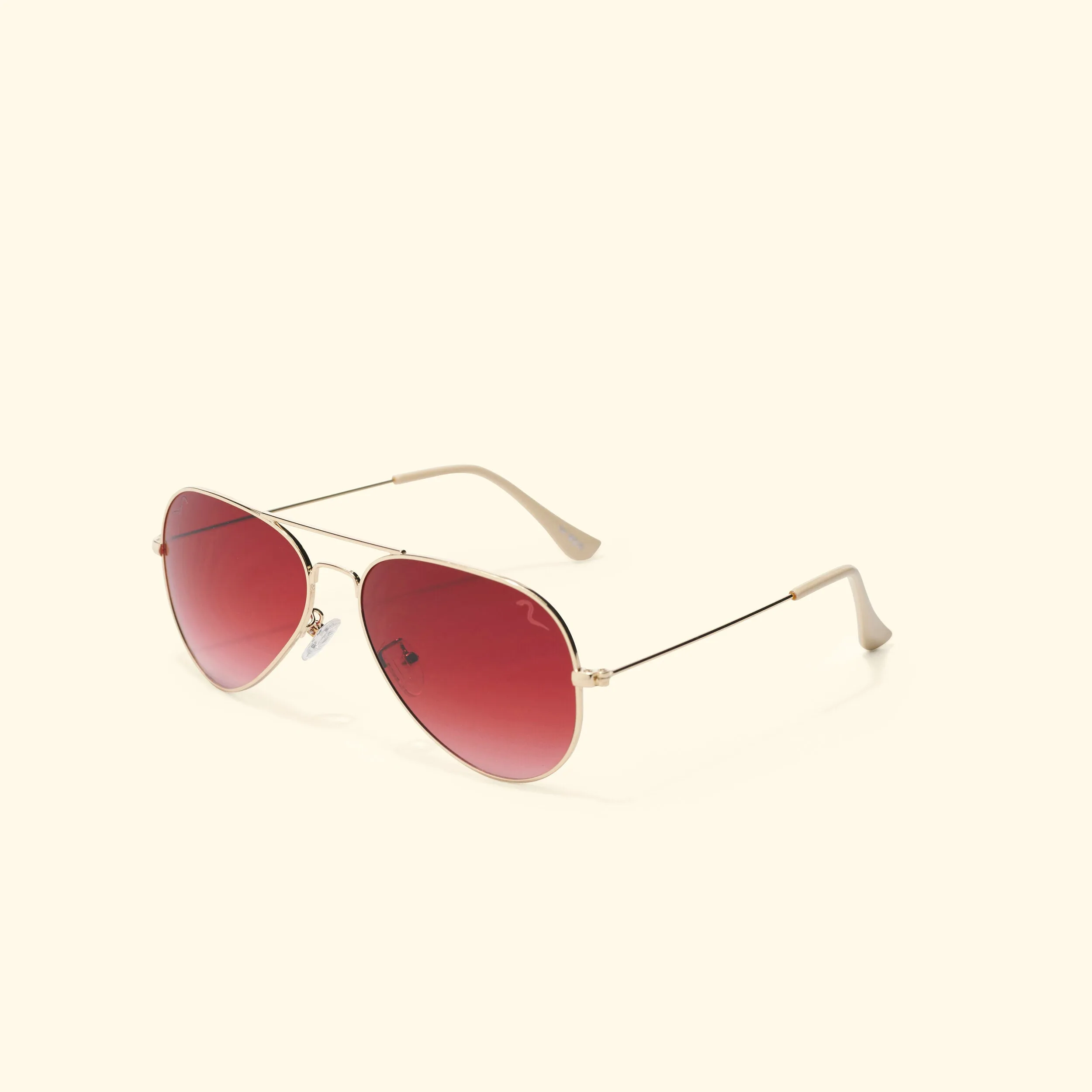 TV EYE Aviators (Gold w/Dark Red Gradient Lense)