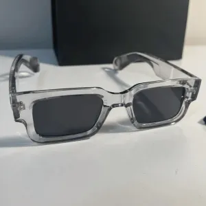 Urban Edge Rectangular Sunglasses - Transparent Grey