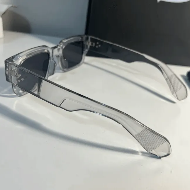 Urban Edge Rectangular Sunglasses - Transparent Grey