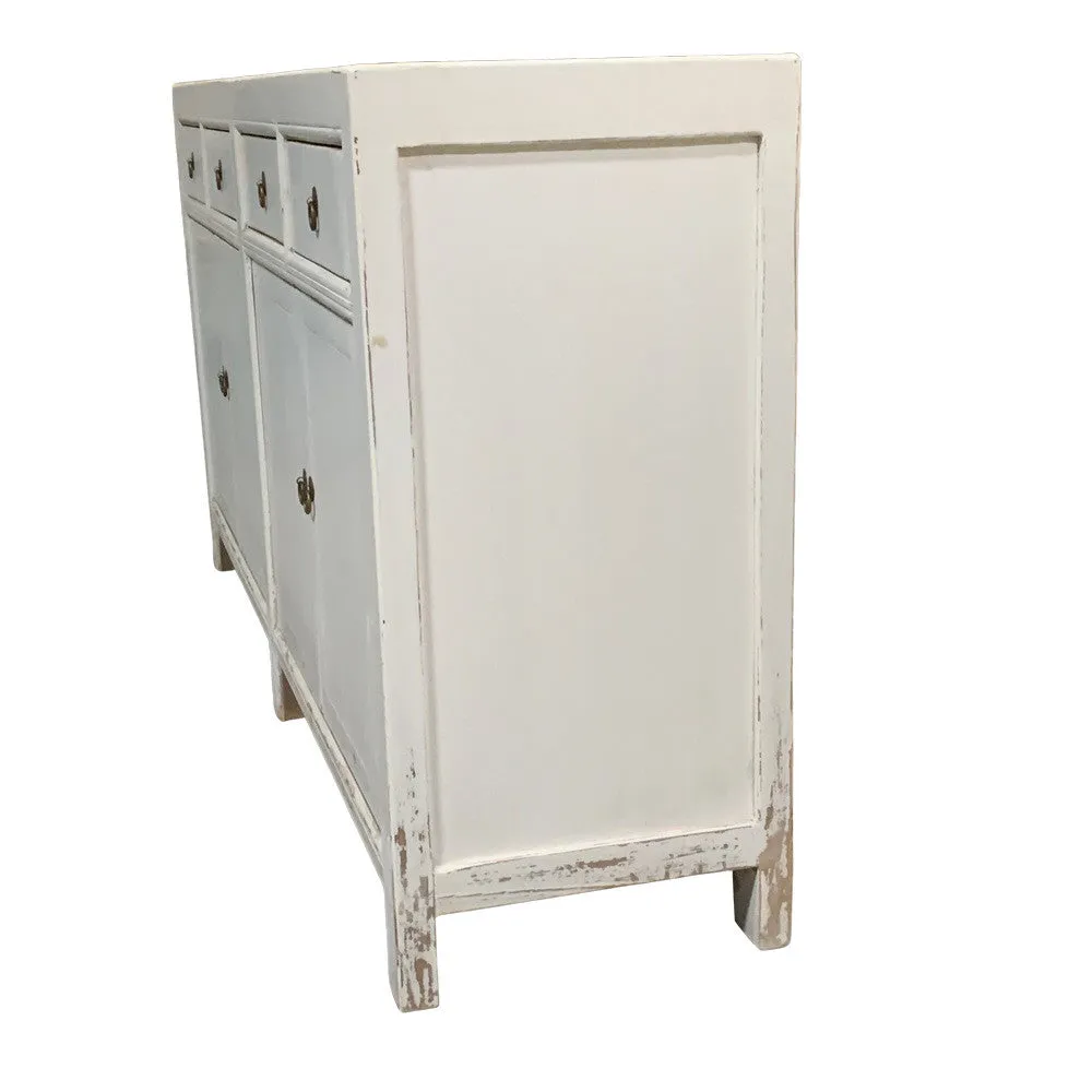 White 4-Door Wooden Cabinet