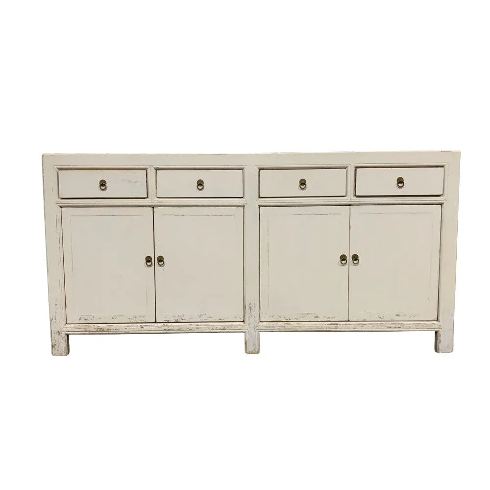 White 4-Door Wooden Cabinet