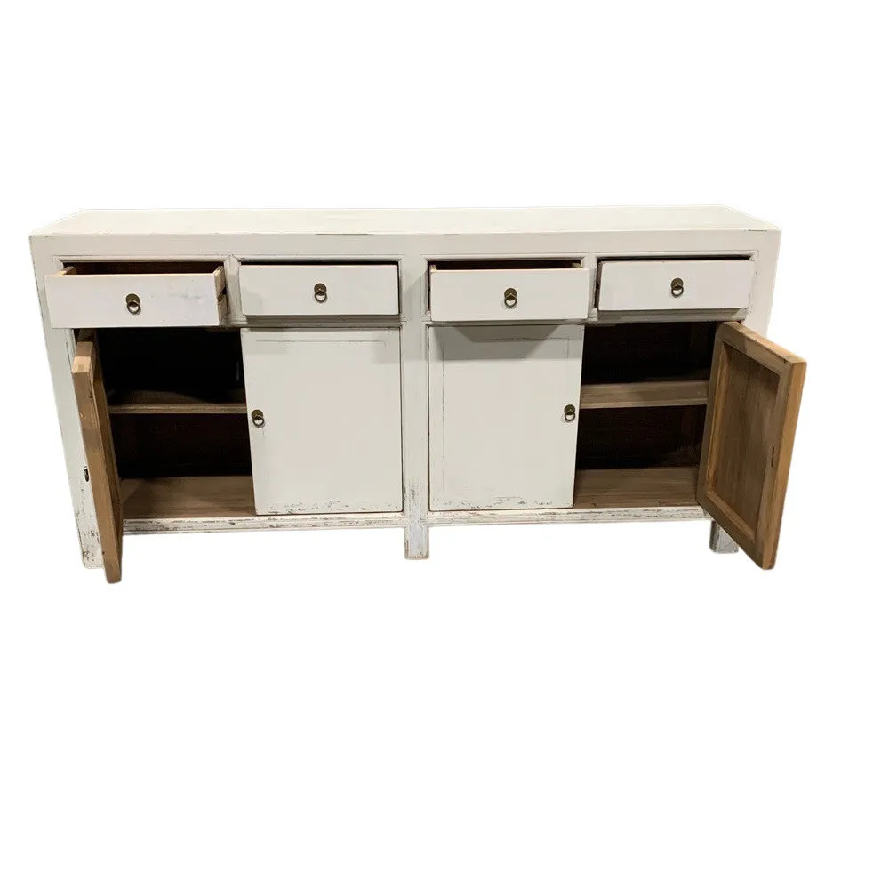 White 4-Door Wooden Cabinet