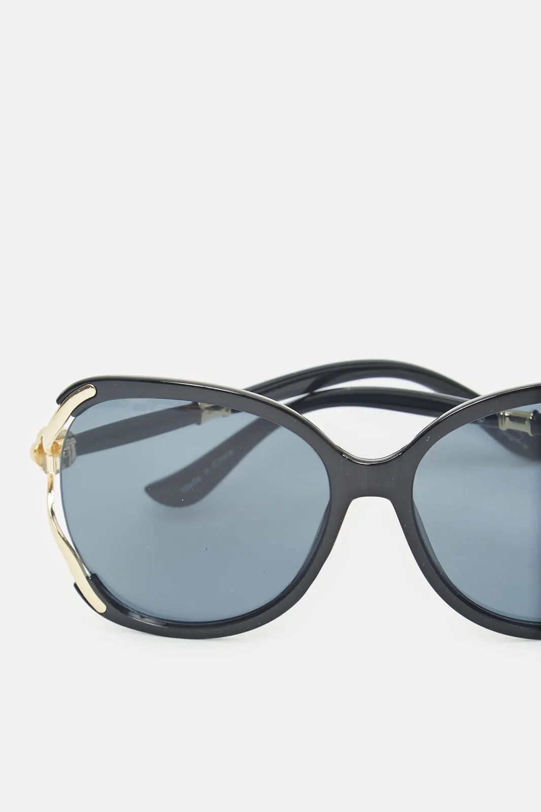 Women Black Embellished Oversized Sunglasses