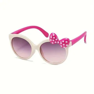 Y2K Trendy Sunglasses Adorable Round Frames with Fresh Bow Decor