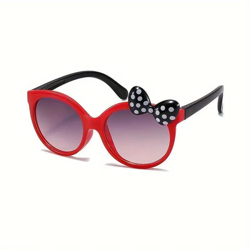 Y2K Trendy Sunglasses Adorable Round Frames with Fresh Bow Decor