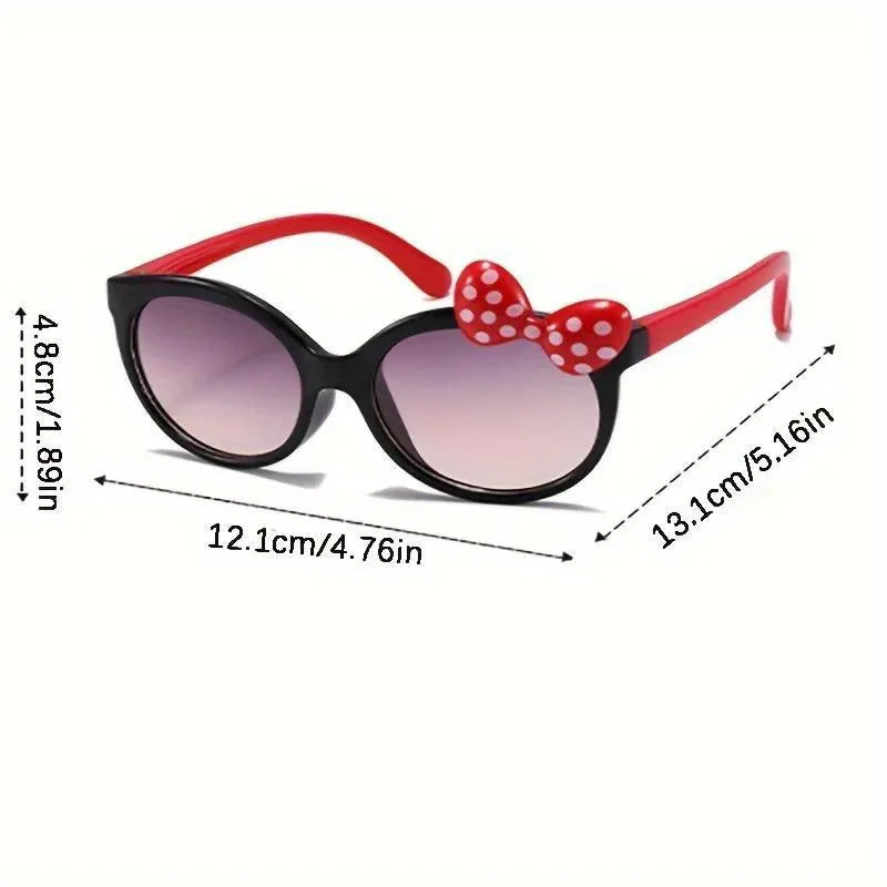 Y2K Trendy Sunglasses Adorable Round Frames with Fresh Bow Decor