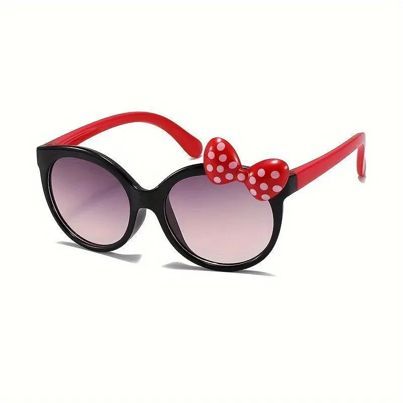 Y2K Trendy Sunglasses Adorable Round Frames with Fresh Bow Decor